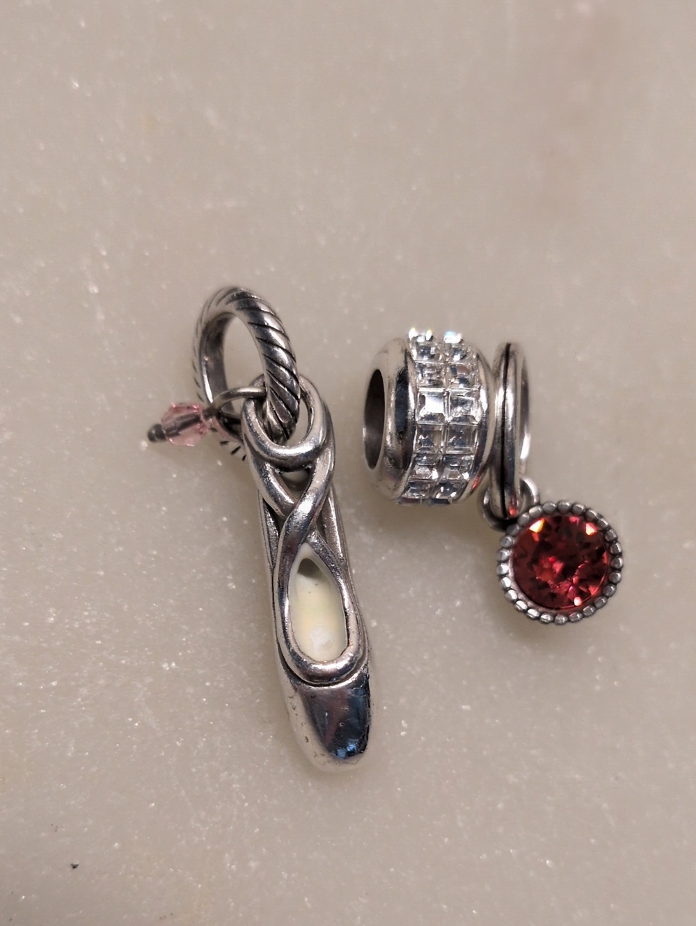 Brighton 3 Charm Bundle! Dance Ballet Slipper Crystal Spectrum & Glitz Charms